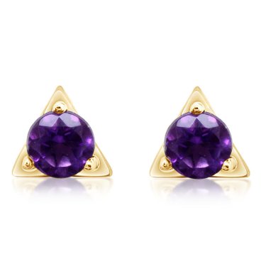 Earrings in 14k yellow gold with amethyst, $545; Parlé