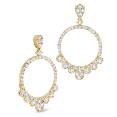 Drop earrings in 14k yellow gold with 2.24 cts. t.w. diamonds, $4,995; KC Designs 