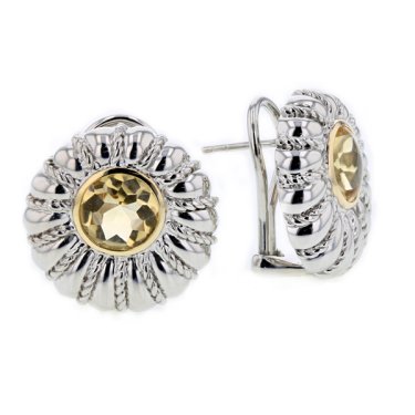 PiyaRo earrings in sterling silver and 14k yellow gold with citrine