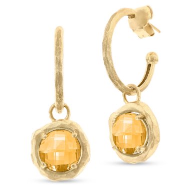 Earrings in 14k yellow gold with 6.75 cts. t.w. citrine