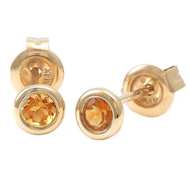 Earrings in yellow gold with citrine