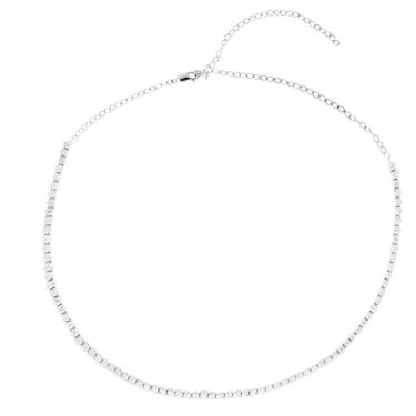 “Our best seller for JCK and in general is our adjustable diamond choker. Simple, elegant, and you can wear it as a choker or a tennis necklace. Add a pendant for a little more Jazz! We carry them starting from 1.50ctw and up.” – KGM