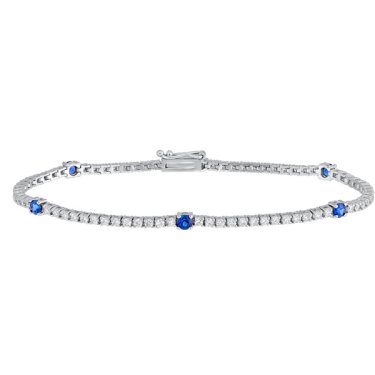 Station bracelet in 14k white gold with 0.75 ct. t.w. sapphire and 1.63s. t.w. diamonds, $8,793; Midas Chain