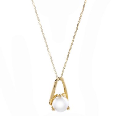 Birthstone pendant in 14k yellow gold with pearl