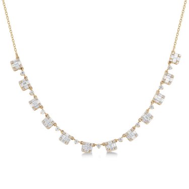 Necklace in 14k yellow gold with 1.5 cts. t.w. diamonds