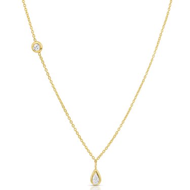 Necklace in 14k yellow gold with 0.18 ct. t.w. diamonds