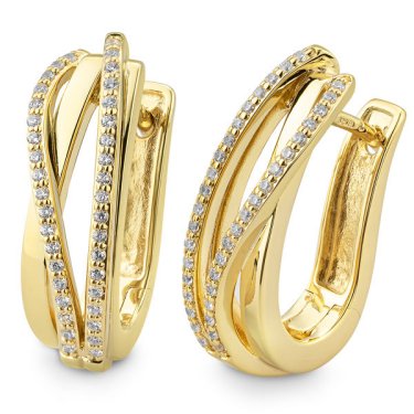 Huggie earrings in 14k yellow gold with 0.38 ct. t.w. diamonds