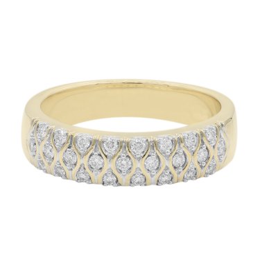 Ring in 18k yellow gold-plated sterling silver with 0.12 ct. t.w. diamonds