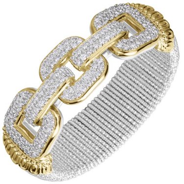 Bracelet in sterling silver and 14k yellow gold with 5.32 cts. t.w. diamonds