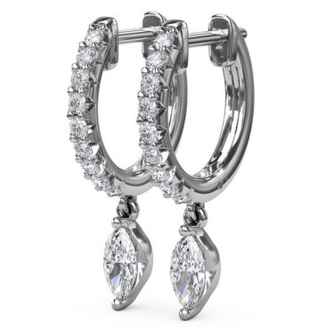 Marquise drop earrings in 14k white gold with 0.53 ct. t.w. diamonds, $2,550; Fana 