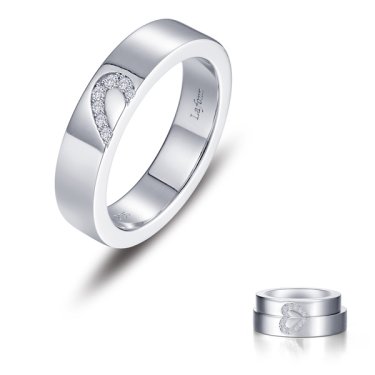Modern Couple Love ring in sterling silver with lab-grown diamonds, $195; Lafonn 