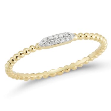 Dainty ring in 14k yellow gold with 0.03 ct. t.w. diamonds, $320; Shula New York