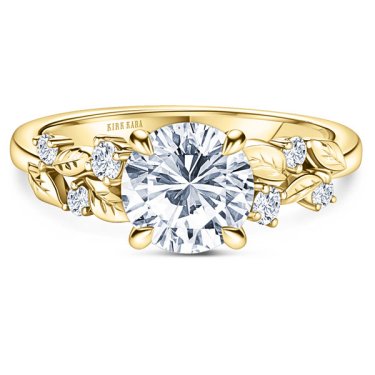 Floral Leaf cathedral engagement ring in 14k yellow gold, $2,890 (setting only)