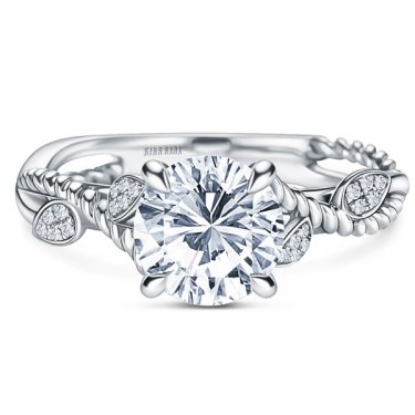 Rope floral cathedral engagement ring in 18k white gold, $2,660 (setting only)