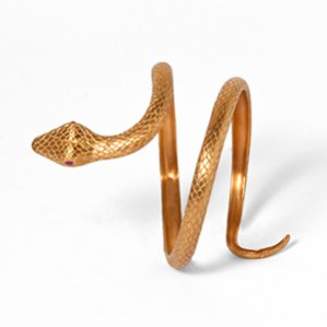 Snake bangle in 24k gold plate