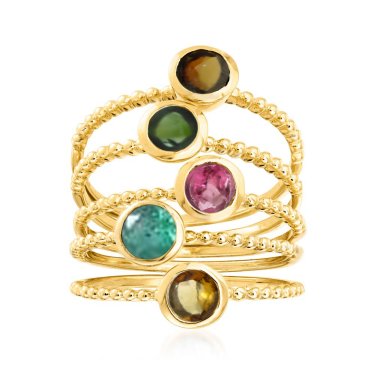 Ring in 18k gold-plated sterling silver with 2.0 cts. t.w. tourmaline