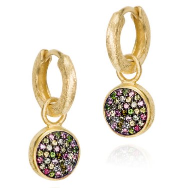 Earrings in gold-plated sterling silver with tourmaline