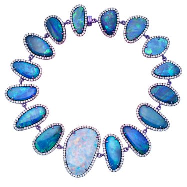 Aurora Nights Cassiopeia bracelet in 18k gold with 27.4 cts. t.w. opal and 2.14 cts. t.w. diamonds