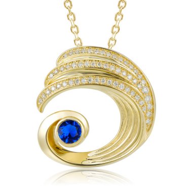 Wave pendant in 14k yellow gold