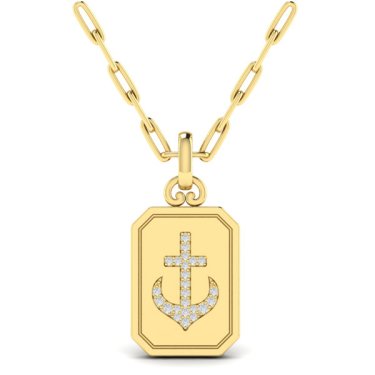 Amuleta anchor medallion pendant in yellow gold
