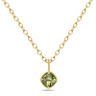 Necklace in yellow gold with peridot
