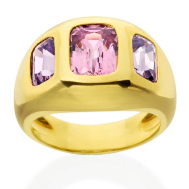 Gypsy ring in 18k yellow gold with spinel