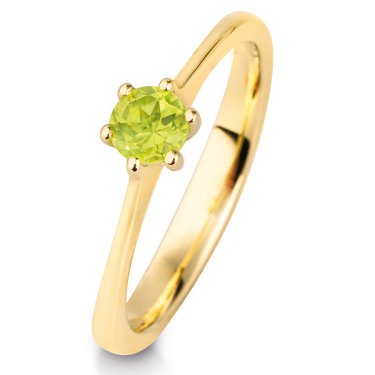 Ring in yellow gold with peridot