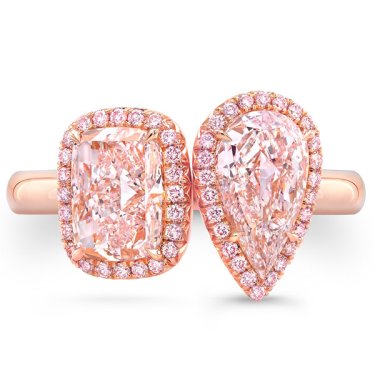 Toi et moi ring in 18k rose gold