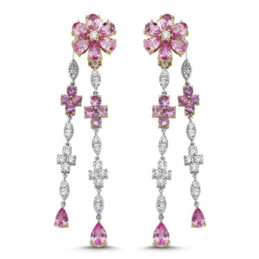 Flower earrings in 14k yellow gold