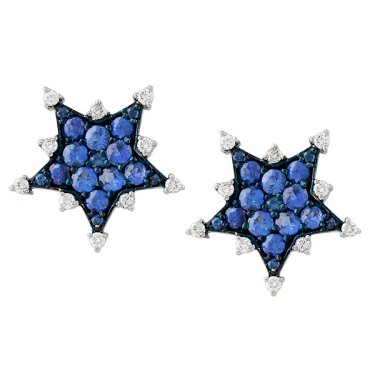 Star earrings with sapphires and diamonds