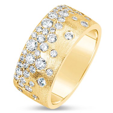 Confetti cigar band in 14k yellow gold with 1.04 cts. t.w. diamonds