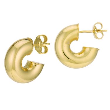 Chunky hoop earrings in 14k yellow gold