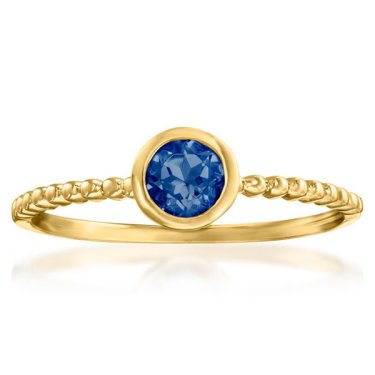 Ring in 14k yellow gold-plated sterling silver with 0.47 ct. sapphire