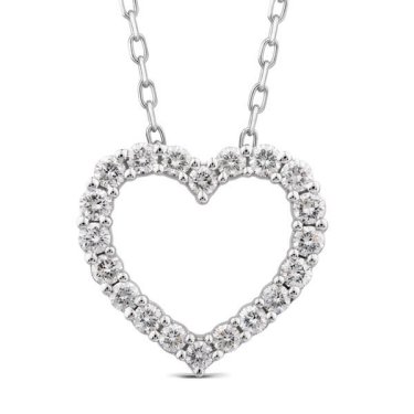 Heart pendant in 18k white gold with 0.7 ct. t.w. diamonds, $1,820; Varsha Diamonds