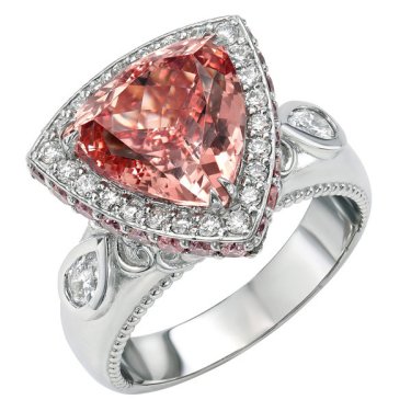 Bouquet ring in platinum with 5.41 ct. Malaia garnet and 1.22 cts. t.w. diamonds, $16,500; Dallas Prince