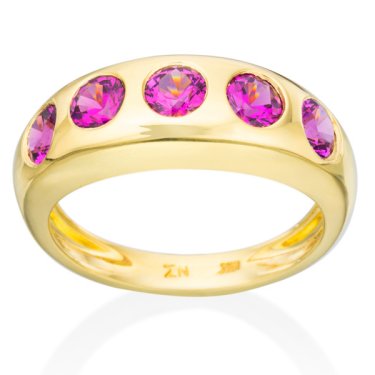 Olena ring in 18k yellow gold with garnets, $2,995; Lauren K