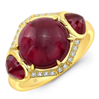 Triple Threat ring in platinum and 18k yellow gold